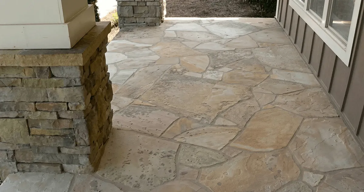 House entrance with professionally installed stone flooring in Peoria IL